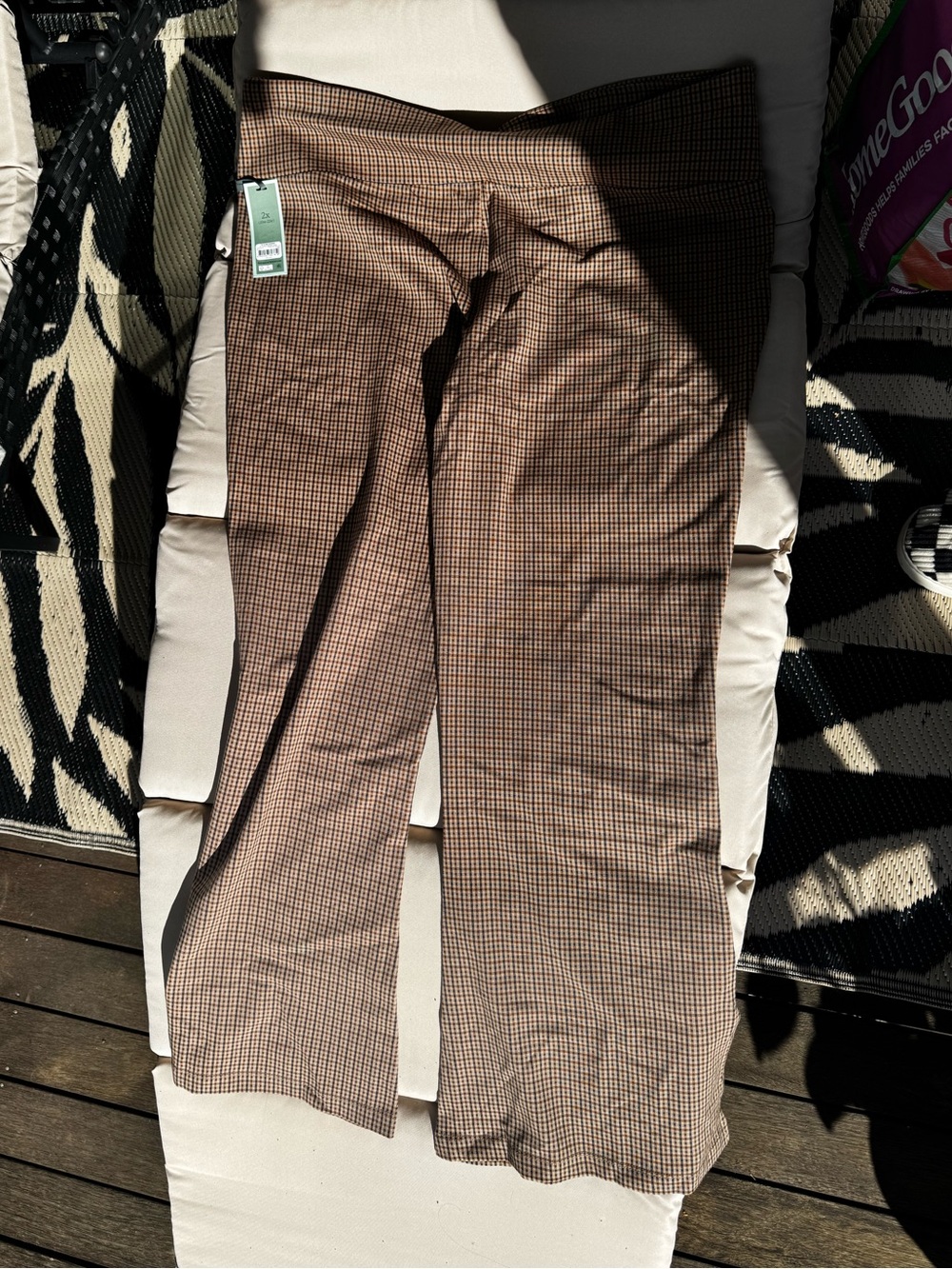 Terra and Sky Brown Plaid Flare Legging